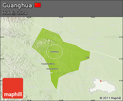 Physical Map of Guanghua, lighten