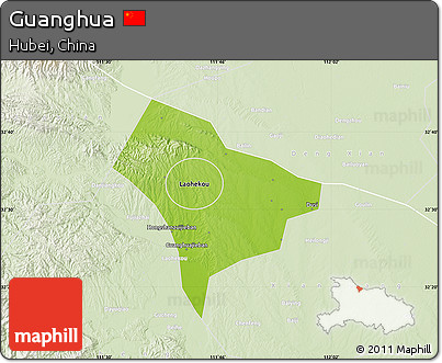 Physical Map of Guanghua, lighten