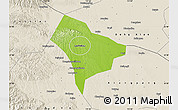 Physical Map of Guanghua, shaded relief outside