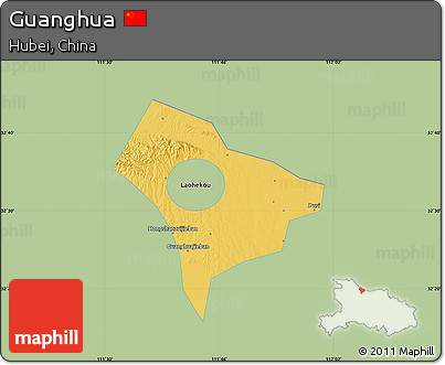 Savanna Style Map of Guanghua, single color outside