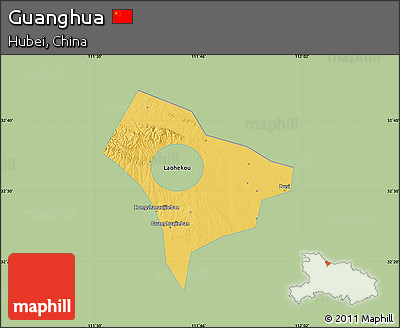 Savanna Style Map of Guanghua, single color outside
