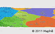 Physical Panoramic Map of Guanghua, political outside