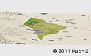 Satellite Panoramic Map of Guanghua, shaded relief outside