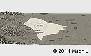 Shaded Relief Panoramic Map of Guanghua, darken