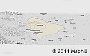 Shaded Relief Panoramic Map of Guanghua, desaturated