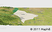 Shaded Relief Panoramic Map of Guanghua, satellite outside