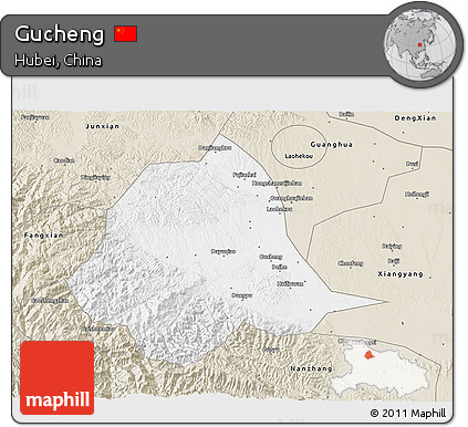 Classic Style 3D Map of Gucheng