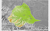 Physical 3D Map of Gucheng, desaturated