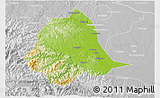 Physical 3D Map of Gucheng, lighten, desaturated