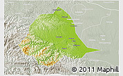 Physical 3D Map of Gucheng, lighten, semi-desaturated