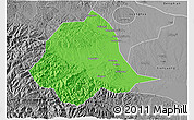 Political 3D Map of Gucheng, desaturated
