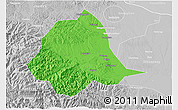 Political 3D Map of Gucheng, lighten, desaturated