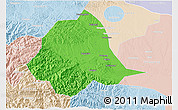 Political 3D Map of Gucheng, lighten