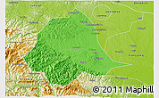 Political 3D Map of Gucheng, physical outside
