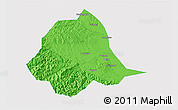 Political 3D Map of Gucheng, single color outside
