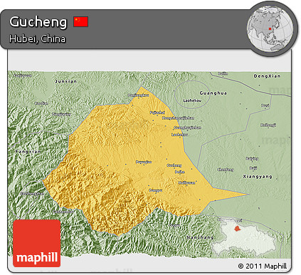 Savanna Style 3D Map of Gucheng