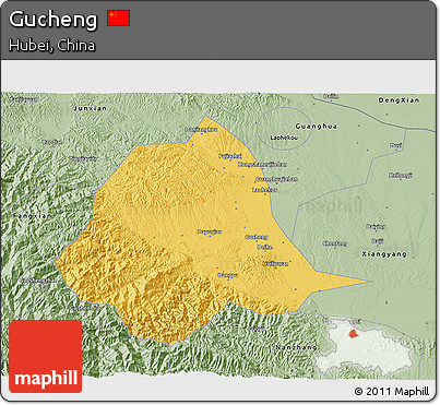 Savanna Style 3D Map of Gucheng