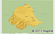Savanna Style 3D Map of Gucheng, single color outside