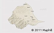 Shaded Relief 3D Map of Gucheng, cropped outside