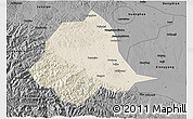 Shaded Relief 3D Map of Gucheng, darken, desaturated