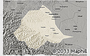 Shaded Relief 3D Map of Gucheng, darken, semi-desaturated