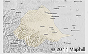 Shaded Relief 3D Map of Gucheng, desaturated