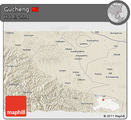 Shaded Relief 3D Map of Gucheng