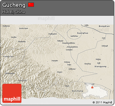 Shaded Relief 3D Map of Gucheng