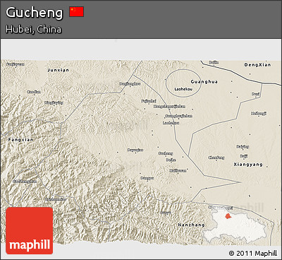 Shaded Relief 3D Map of Gucheng