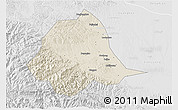 Shaded Relief 3D Map of Gucheng, lighten, desaturated