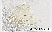 Shaded Relief 3D Map of Gucheng, lighten, semi-desaturated