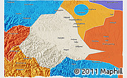 Shaded Relief 3D Map of Gucheng, political outside