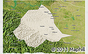Shaded Relief 3D Map of Gucheng, satellite outside
