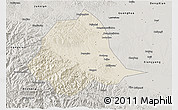 Shaded Relief 3D Map of Gucheng, semi-desaturated