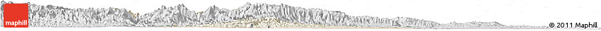 Shaded Relief Horizon Map of Gucheng, desaturated