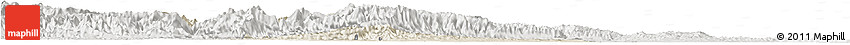 Shaded Relief Horizon Map of Gucheng, lighten, semi-desaturated