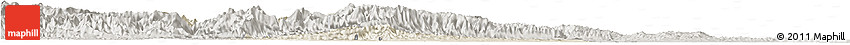 Shaded Relief Horizon Map of Gucheng, semi-desaturated