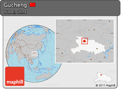 Gray Location Map of Gucheng, highlighted parent region
