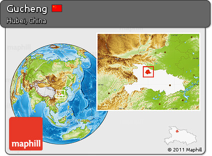 Physical Location Map of Gucheng, highlighted parent region