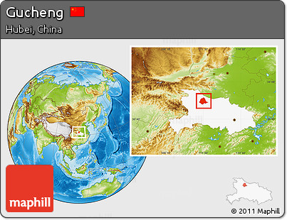 Physical Location Map of Gucheng, highlighted parent region