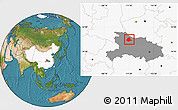 Satellite Location Map of Gucheng, highlighted country, highlighted parent region