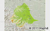 Physical Map of Gucheng, lighten, semi-desaturated