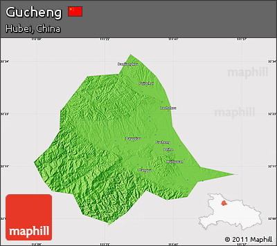 Political Map of Gucheng, cropped outside