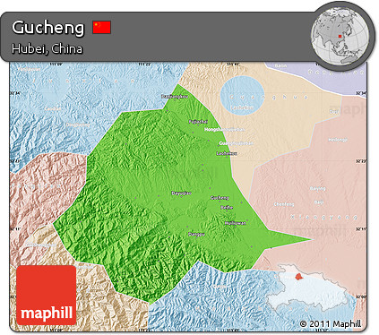 Political Map of Gucheng, lighten