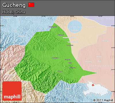 Political Map of Gucheng, lighten