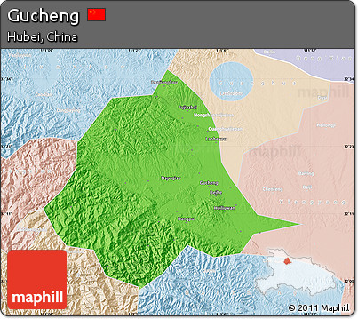 Political Map of Gucheng, lighten