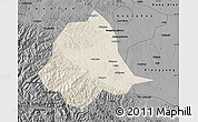 Shaded Relief Map of Gucheng, darken, desaturated
