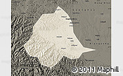 Shaded Relief Map of Gucheng, darken