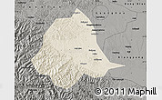 Shaded Relief Map of Gucheng, darken, semi-desaturated