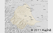 Shaded Relief Map of Gucheng, desaturated